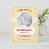 Westerse babyfotoaankondiging aankondiging (Staand voorkant)