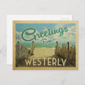 Westerse Beach Vintage Travel Briefkaart (Voorkant / Achterkant)