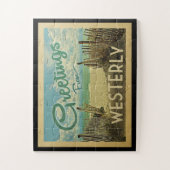 Westerse Beach Vintage Travel Legpuzzel (Verticaal)