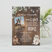Westerse Begroeiing Zegt I do BBQ na de Bruiloft Kaart (Staand voorkant)
