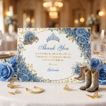 Westerse Blauwe Rozen Gouden Land Quinceañera