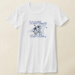 Westerse Bloemen Paarden T-shirt
