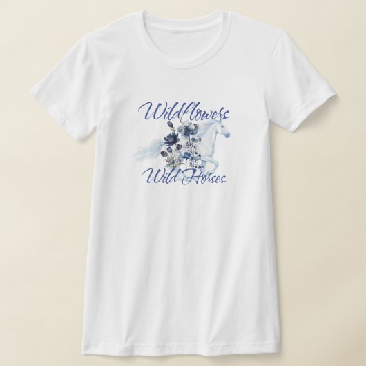 Westerse Bloemen Paarden T-shirt (Laagn)