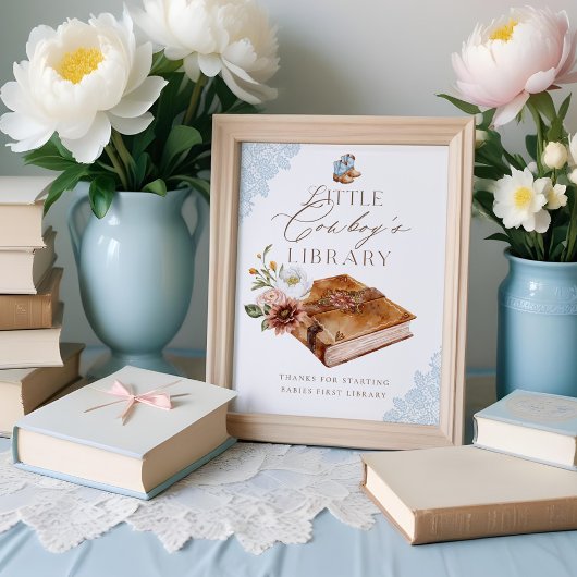 Westerse Boeken voor Baby Cowboy's Bibliotheek Poster