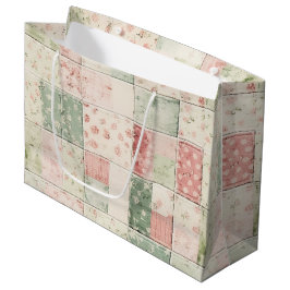 Westerse boerderij mint roze bloem quilt patronen groot cadeauzakje