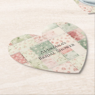 Westerse boerderij mint roze bloem quilt patronen kartonnen onderzetters