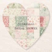 Westerse boerderij mint roze bloem quilt patronen kartonnen onderzetters (Voorkant)