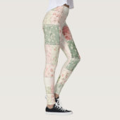 Westerse boerderij mint roze bloem quilt patronen leggings (Rechts)