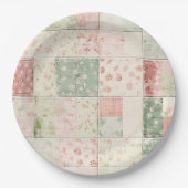 Westerse boerderij mint roze bloem quilt patronen papieren bordje (Voorkant)