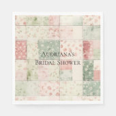 Westerse boerderij mint roze bloem quilt patronen servet (Voorkant)
