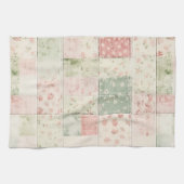 Westerse boerderij mint roze bloem quilt patronen theedoek (Horizontaal)