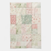 Westerse boerderij mint roze bloem quilt patronen theedoek (Verticaal)