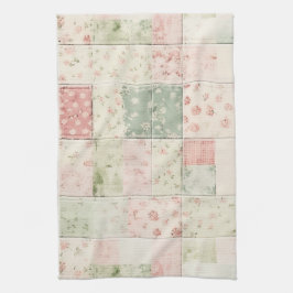 Westerse boerderij mint roze bloem quilt patronen theedoek