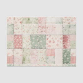 Westerse boerderij mint roze bloem quilt patronen  tissuepapier