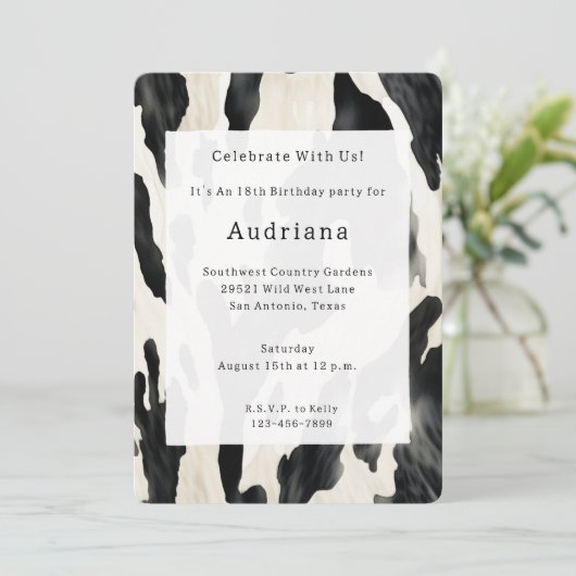 Westerse boerderijdier koe kaart (Staand voorkant)