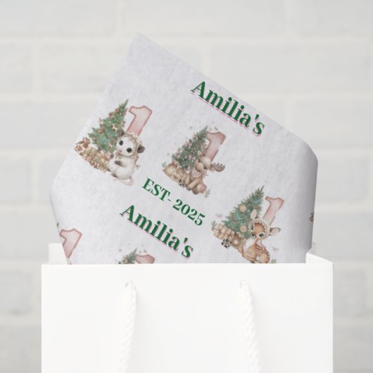 Westerse Boho Baby Meisje Eerste Kerstmis Tissuepapier (Cadeauzakje)