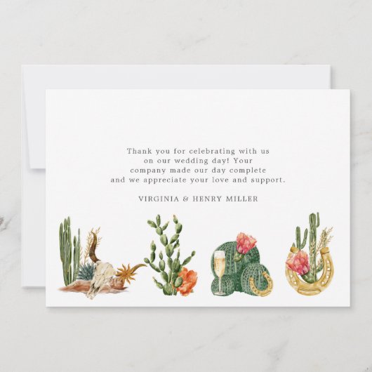 Westerse Boho Bedankkaart (Achterkant)