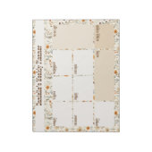 Westerse Boho Bloemstuk Aangepaste Weekplanner Notitieblok (Linkerzijde)