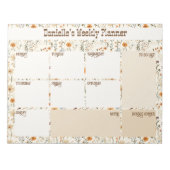 Westerse Boho Bloemstuk Aangepaste Weekplanner Notitieblok (Voorkant)
