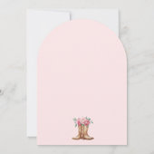 Westerse Boho Bruids Brunch Roze Roos Bloemen Kaart (Achterkant)