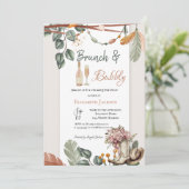Westerse Boho Brunch & Bubbels Bruidsfeest  Kaart (Staand voorkant)