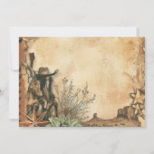 Westerse Boho Cactus Woestijn Landschap Bruiloft Save The Date (Achterkant)