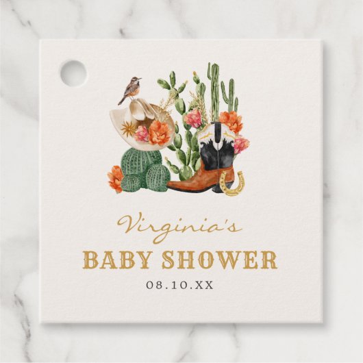 Westerse Boho Cowboy Bedankjes Labels (Voorkant)