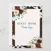 Westerse Boho gastboek Bruidsfeest bord Kaart (Voorkant)