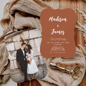 Westerse Boho Terracotta Bruiloft Kaart