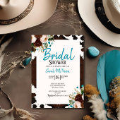 Westerse Boho Turquoise Bruiloftsuitnodiging Kaart