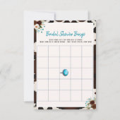 Westerse Boho Wilde Bloemen Bruidsdiner Bingo spel Kaart (Voorkant)