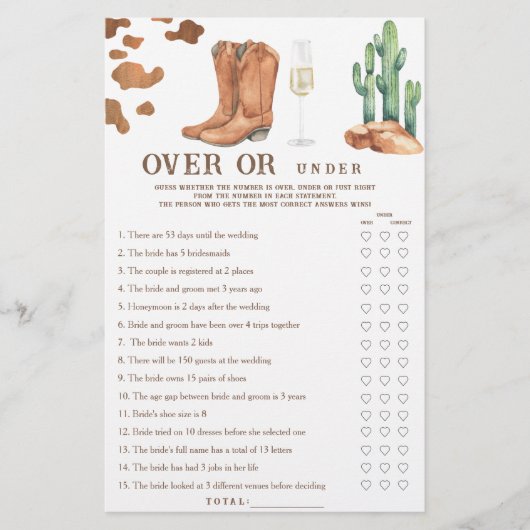 Westerse Bruidsbad Over- of onder spel (Voorkant)