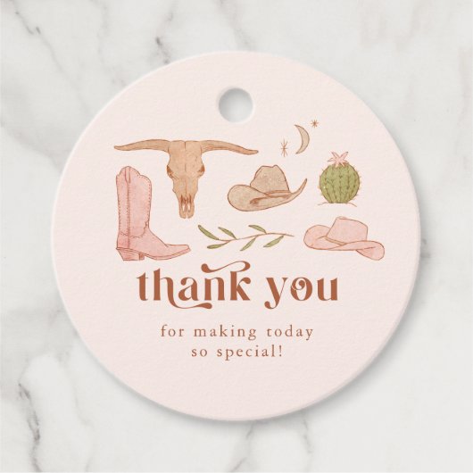 Westerse bruidsfeest cadeautag etiketten (Voorkant)