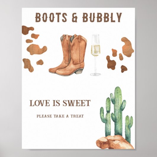 Westerse bruidsshowers Love is zoet, neem een trak Poster (Voorkant)