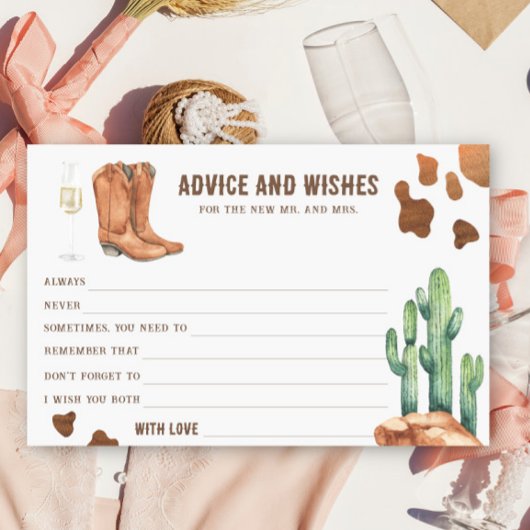 Westerse bruiloft advies en wensen briefpapier