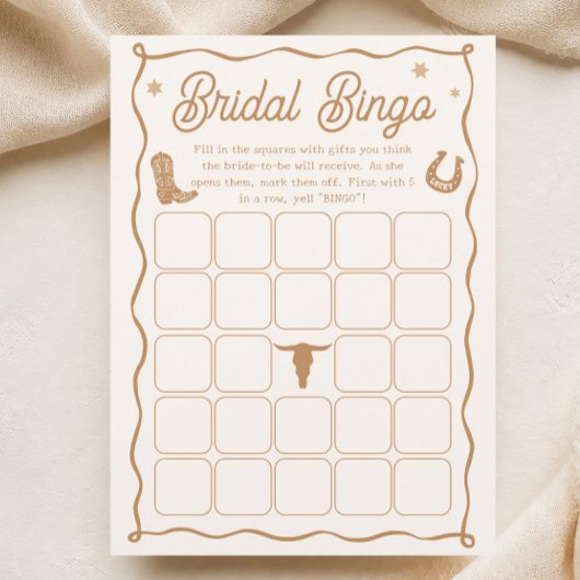 Westerse Bruiloft Bingo Spelkaart Kaart