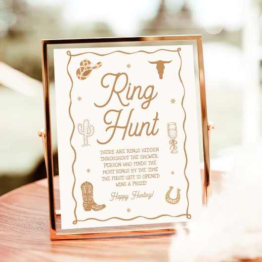 Westerse Bruiloft Ring Jacht Spel Poster