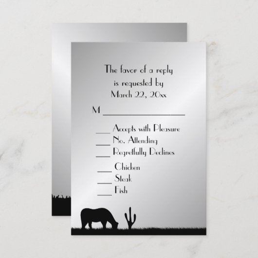 Westerse bruiloft RSVP (Voorkant / Achterkant)