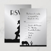 Westerse bruiloft RSVP Kaartje (Voorkant / Achterkant)