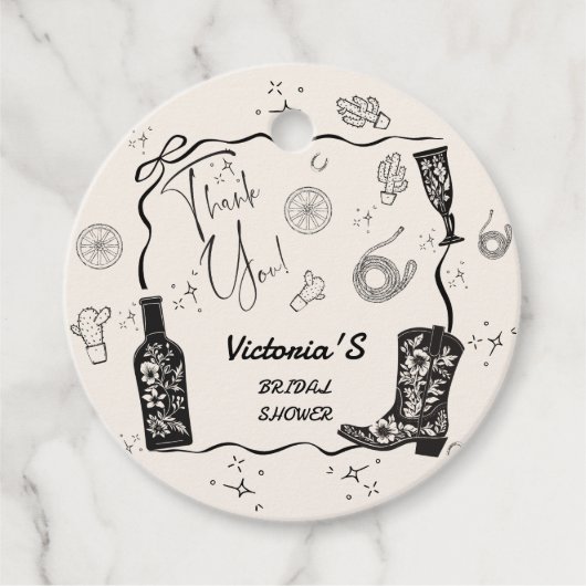 Westerse Bruiloft Thank You Bedankjes Labels (Voorkant)