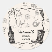 Westerse Bruiloft Thank You Ronde Sticker (Voorkant)