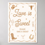 Westerse Bruiloftsfeest Liefde is Zoet Favoriet Poster (Voorkant)