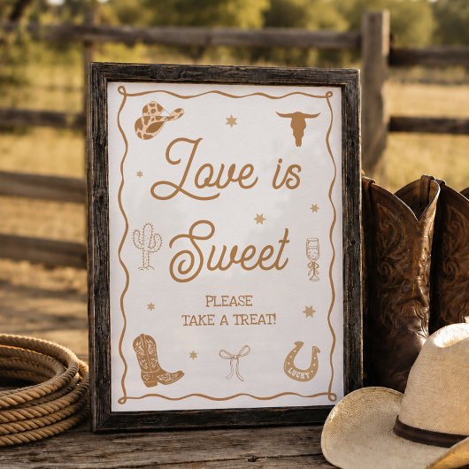 Westerse Bruiloftsfeest Liefde is Zoet Favoriet Poster