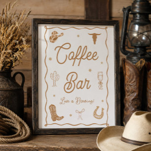 Westerse Bruiloftsontbijt Coffee Bar Poster