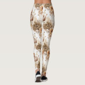 Westerse bruine crèmes Zuidwest bloem Leggings (Achterkant)
