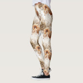 Westerse bruine crèmes Zuidwest bloem Leggings (Links)