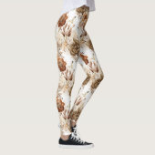 Westerse bruine crèmes Zuidwest bloem Leggings (Rechts)