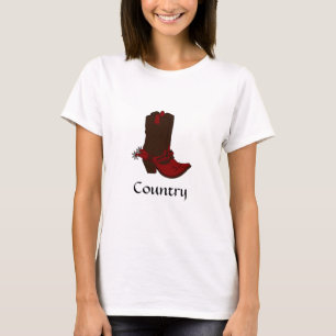 Westerse bruine laarzen t-shirt