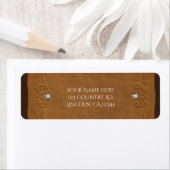 Westerse Bruine Leerlook & Diamanten Feest Etiket (Insitu)