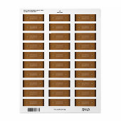 Westerse Bruine Leerlook & Diamanten Feest Etiket (Full Sheet)